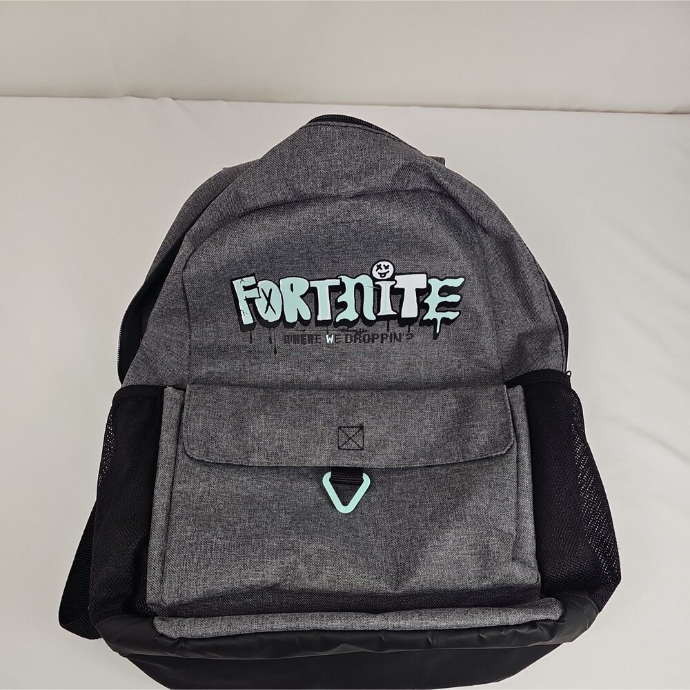 Fortnite Kids Backpack Gray Black Llama School Book Bag Epic Games 2024